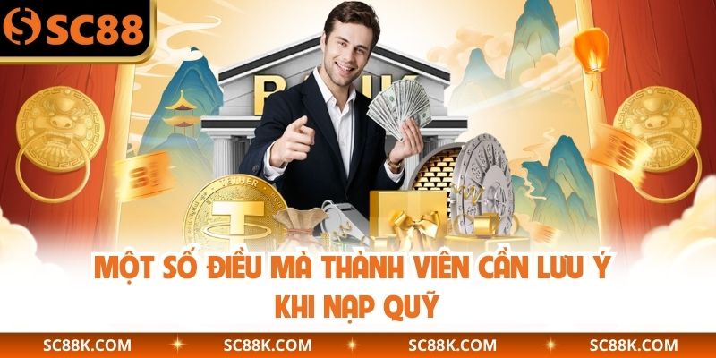 Một số điều mà thành viên cần lưu ý khi nạp quỹ